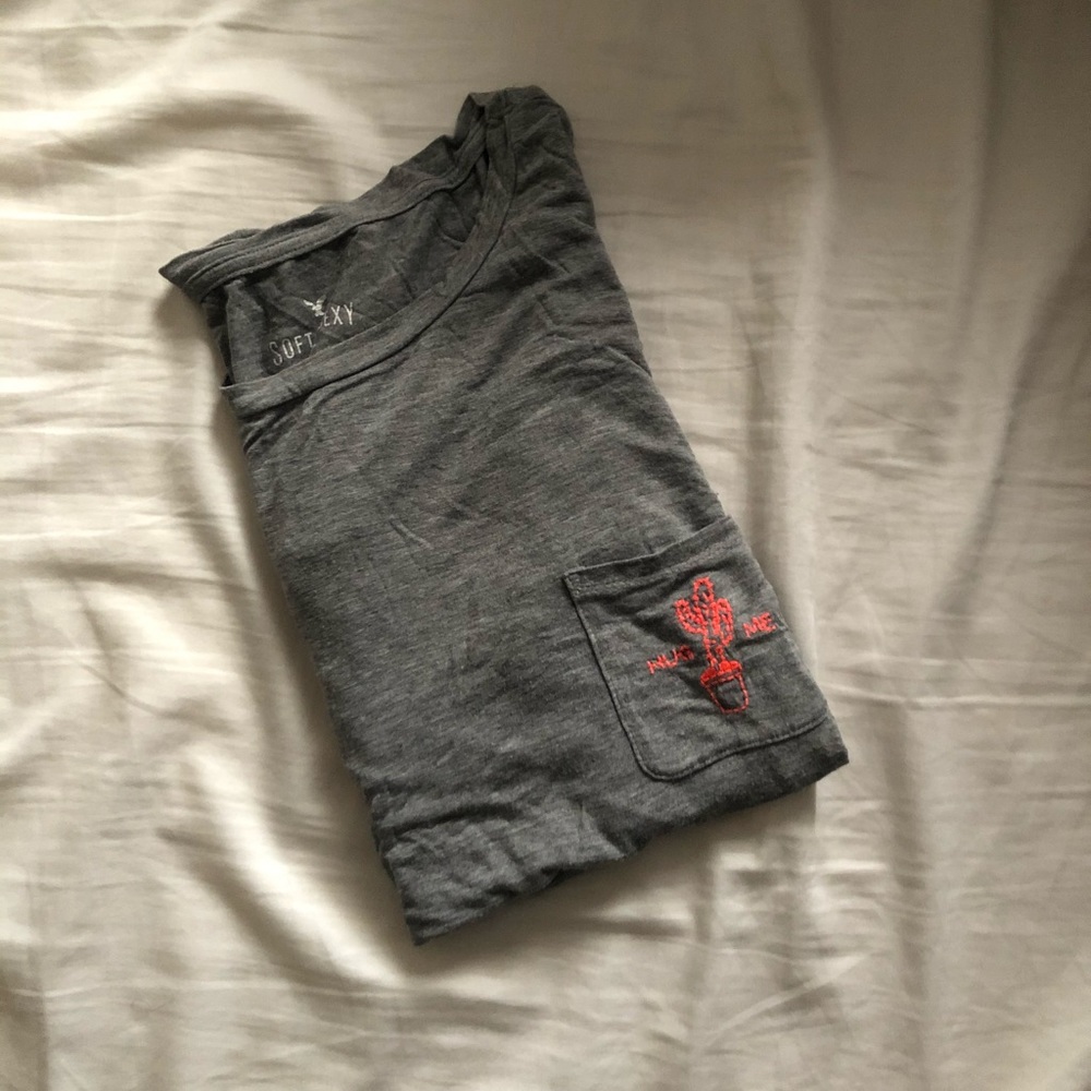 aeo soft & sexy grey short tee
